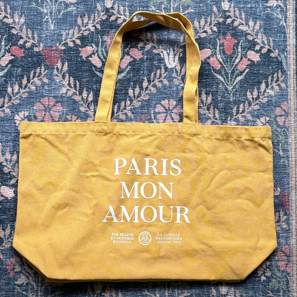 Sezane Yellow Paris Tote Bag